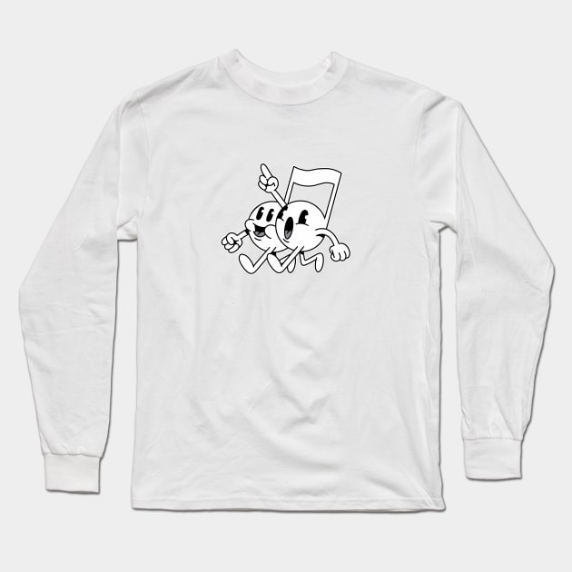 Cartoon Music Notes Long Sleeve T-Shirt by Emart